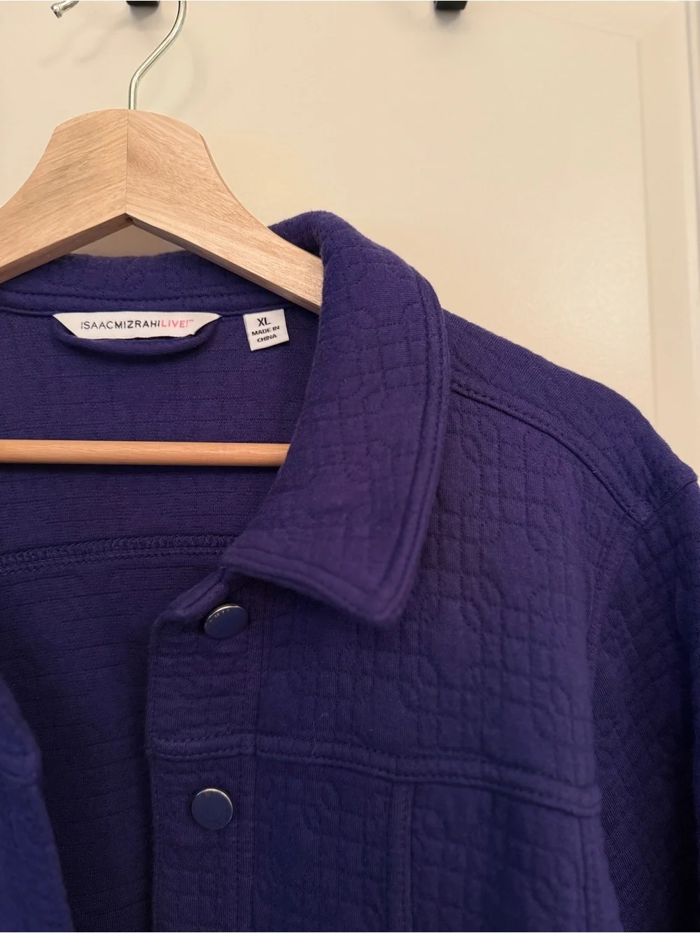 Isaac Mizrahi Deep Purple Quilted Snap-Front Jacket